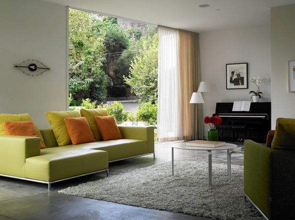 Beautiful Living Rooms Designed With Grey And Green Interior