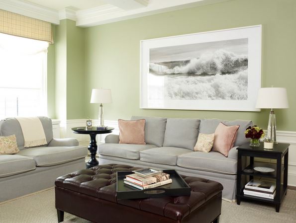 Beautiful Living Rooms Designed With Grey And Green Interior